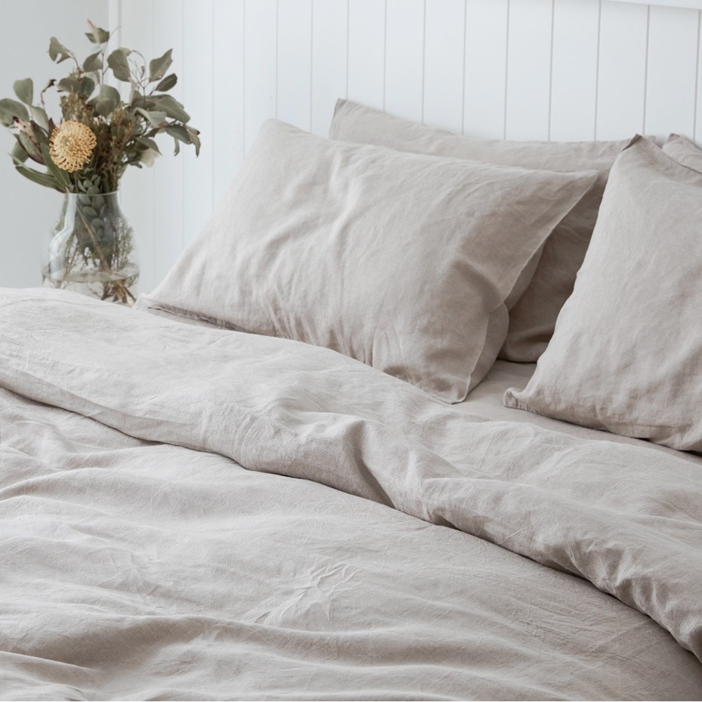 I Love Linen Standard Pillowcase Set - Natural